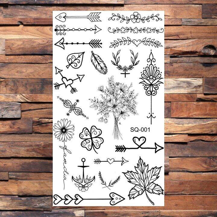 letter-flower-temporary-tattoos-for-women-adults-realistic-butterfly-dandelion-tree-life-fake-tattoo-sticker-body-tatoos-flower