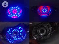 ?โปรจัดเต็ม... ไฟโปรเจคเตอร์ ไฟหน้า มอเตอร์ไซค์ LED H-020 ราคาถูก ไฟหน้า led มอเตอร์ไซค์ ไฟหน้ารถมอเตอร์ไซค์ ไฟหน้า มอเตอร์ไซค์ LED โปรเจ็คเตอร์ ไฟหน้า LED 6ชิป 6500K แสงสีขาว และ สีฟ้า