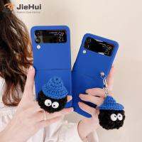 JieHui สำหรับ Samsung Z Flip5 /z Flip4 /z Flip3 Klein Blue Coal Ball (Shell + Hanging Decoration) เคสโทรศัพท์มือถือแฟชั่น