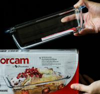 ถาดแก้วอบขนมสี่เหลี่ยมผืนผ้า borcam