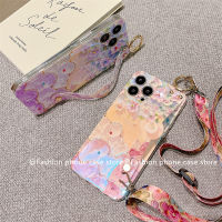 เคสโทรศัพท์สำหรับ iPhone15 iPhone 15Pro 15Plus 15ProMax เคส Phone Case วินเทจเคสลายดอกเพชรเทียมเชอร์รี่ iPhone 15 Pro Max Plus พร้อมสายคล้องข้อมือ2023