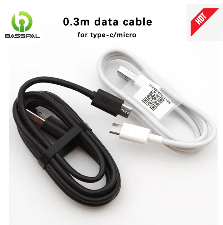 BassPal 0.3M Compatible for Xiaomi Micro USB/Type-C Cable USB C Fast charging Data wire for MI 10 PRO redmi note fast charging data line for MI 9 8 SE 6