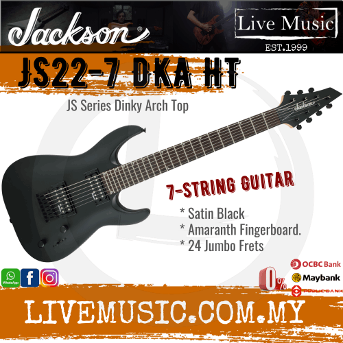Jackson JS22-7 DKA - Dinky Arch Top 7-String Electric Guitar