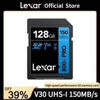 Lexar การ์ด SD 800X Pro 128GB 64GB 32GB 32GB การ์ดความจำ Classe 10 3D 4K V30วิดีโอความเร็วสูงความจุ UHS-I การ์ดเมกะไบต์/วินาที150สำหรับกล้อง