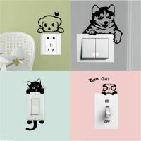 DIY Creative Cute Cat Wall Stickers Light Switch Decor Decals Art Mural Baby Nursery Room Sticker PVC Wallpaper for Living Room Wall Stickers Decals