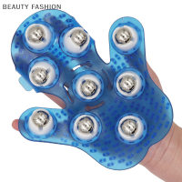 BEAUTY FASHION Palm shaped Massage glove Body Massager กับลูกกลิ้งโลหะ9 360องศา