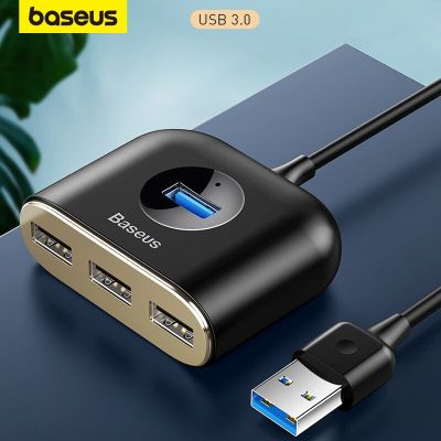 Baseus ตัวแยก USB USB3.0กับ USB3.0 * 1+ USB2.0 * 3สำหรับแมคบุ๊กโปรแอร์2020 USB 2.0ฮับ LED อุปกรณ์แยก USB สำหรับคอมพิวเตอร์พีซี