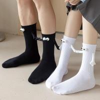 Medium Tube Cute Couple Socks Magnetic Socks 3D Holding Hands Doll Socks with Eyes Sports Socks Funny Gifts for Women/Men