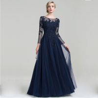 【YF】 Scoop Neck A-Line Floor-Length Tulle Mother of the Bride Dress with Beading Sequins for Wedding Party Custom Made