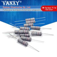 ✤♀✁ 10pcs 5W 5 Carbon Film resistor 1R 1M 2.2R 10R 22R 47R 51R 100R 150R 470R 1K 4.7K 10K 47K 1 2.2 10 22 47 51 100 150 470 ohm