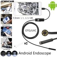 【CPH Digital store】JCWHCAM USB OTG แอนดรอยด์เลนส์5.5มม. กล้องเครื่องส่องตรวจ1ม. 2ม. 3.5ม. 5ม. กล้องงูสำหรับตรวจสอบท่องูกันน้ำ