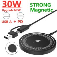 30W Magnetic Wireless Charger Pad for iPhone 14 13 12 Pro Max Promax Mini Mag Chargers USB A PD Magnet  Fast Charging Station