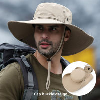 Drawstring Sun Hats Dual Purpose Summer Sunscreen Wide Brim Visor Caps Men Outdoors Fishing Travel Waterproof Mountaineering Hat