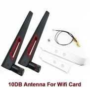 Bộ Ăng Ten Ngoài 2 X 10DBi RP-SMA Với Cáp Mở Rộng MHF4 Băng Tần Kép 2.4GHz