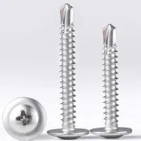 304 Stainless Steel Cross Large Flat Head Drill Tail Wire Self-tapping Self-drilling Dovetail Screw Big Round Head Washer Screw