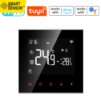 Smart Sensor Tuya WIFI Temperature Controller รายสัปดาห์การตั้งค่าเวลาอุณหภูมิโทรศัพท์มือถือ Tuya SmartLife APP ควบคุมจากระยะไกลเข้ากันได้กับ Yandex Alice Amazon Alexa และ Google Home สำหรับการควบคุมด้วยเสียง