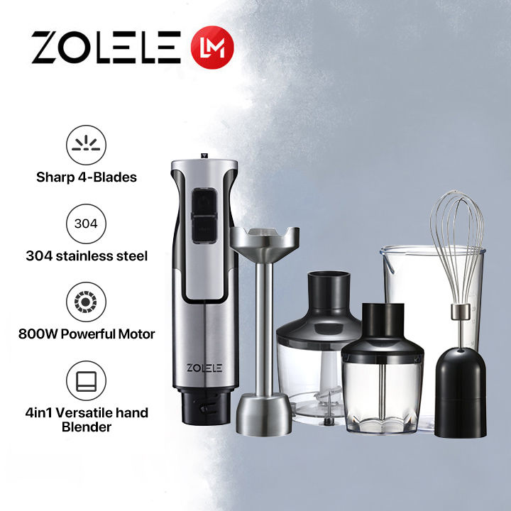 ZOLELE HB1200 4 in 1 immersion electric hand blender/vegetable juicer ...