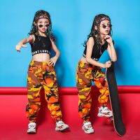 [COD] A large number of girls stock camouflage catwalk costumes childrens hip-hop street dance girls costumes