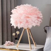 ∏✽ Feather Table Lamp Bedroom Bedside Lamp Warm And Romantic Table Lamp Swan Feather Bedside Table Lamp ValentineS Day Gift Lampu Hiasan Lampu Tidur Bilik Lampu Ruang Tamu Lampu