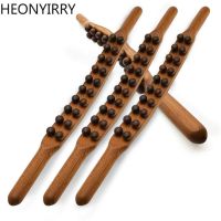 hot【DT】 8/20 Beads Gua Sha Massage Stick Carbonized Wood Back Scrapping Wand Muscle Relaxing Massager Guasha