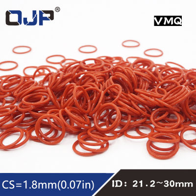 【2023】5PCSlot Red Silicon Ring SiliconeVMQ O ring 1.8mm Thickness ID21.222. 423.625.826.52830mm Rubber O-Ring Seal Gasket