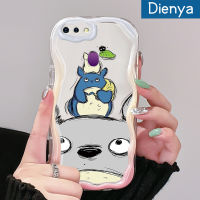 เคส Dienya สำหรับ OPPO F9 F9 Pro U1 Realme A7x 2 Pro เคสการ์ตูนน่ารักภาพสีน้ำมันลาย Totoro ลวดลายขอบโค้งเคสใสเนื้อครีมฝาครอบป้องกันเคสมือถือ