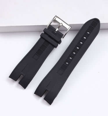 26.5mm Black nature rubber silicone watchband watch band For Roger Dubuis strap for EasyDiver series 46mm dial with logo