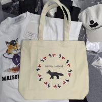 2023 New Fashion version French fox 100 cotton exported to Japan and South Korea high quality canvas bag hand shopping bag TOTE