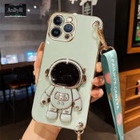 AnDyH Long Lanyard Casing For iPhone 11 12 14 13 PRO MAX 14plus Phone Case for iPhone 6 6s 7 8 x xr xs max Cute Astronaut Desk Holder