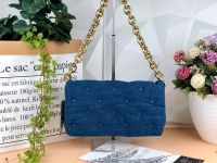 กระเป๋าสะพาย ซาร่า Quilted Denim maxi Crossbody Bag details กระเป๋าสะพายไหล่ทรงเก๋