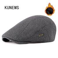 KUNEMS หมวกเบเร่ต์ผ้ากำมะหยี่หมวกเด็กส่งหนังสือพิมพ์สำหรับผู้ชายแฟชั่น,หมวกฤดูหนาวลำลองย้อนยุค Boinas หมวกแบนหมวกคุณพ่อ