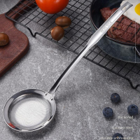 สแตนเลสสตีลกรองช้อนครัว Fine ตาข่ายลวดน้ำมัน Skimmer Strainer อาหารทอดแป้ง Colanders Gadgets-Yueyue