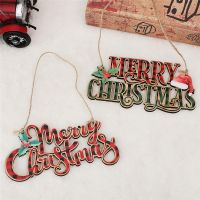 Navidad 2023 New Year for Home Christmas Tree Decoration Painted Merry Christmas Letters Wooden Pendant Xmas Natal Noel 2022