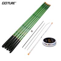 Carp Fishing Pole Set Carbon Hard Stream Hand Rod Telescopic with float line rig