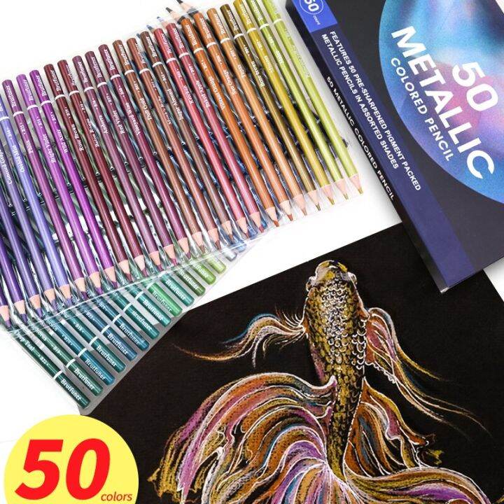 brutfuner-50-colors-metallic-color-pencils-sketching-wood-colored-pencils-painting-for-artist-student-drawing-art-supplies