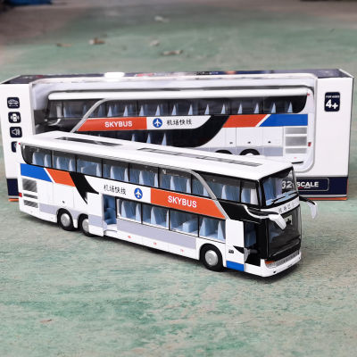 Boxed Baosilun 68078 Alloy Double-Deck Bus Commercial Bus Warrior Acoustic And Lighting Toys Bus Car