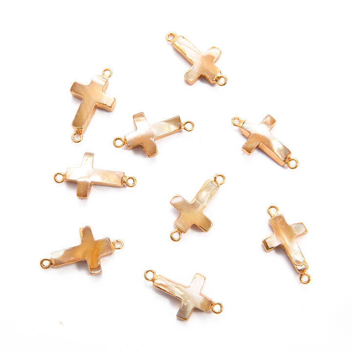 1pc-double-hole-charms-เปลือกหอยธรรมชาติจี้ไข่มุกสำหรับเครื่องประดับ-diy-ต่างหูสร้อยคอ