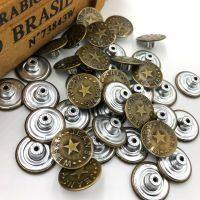 【cw】 40pcs 20mm Star Metal Jeans Buttons 3 Styles Trousers Buttons Sewing Accessories GT03