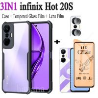 3in1 Infinix เคสโทรศัพท์กันกระแทกสำหรับ20i ร้อน20 Play ร้อน20 20G 5G 4G 12i ร้อนฟิล์มเซรามิก12 Play + ฟิล์มเลนส์กล้องถ่ายรูป