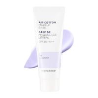 The Face Shop Air Cotton Make Up Base SPF30 PA++#2 lavender เบสผสมสารป้องกันแสงแดด เนื้อเนียนละเอียด ช่วยปรับสีผิวให้แลดูสม่ำเสมอ กระจ่างใส ปกปิดจุดบกพร่องบนใบหน้า