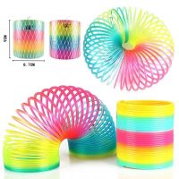 Color Rainbow Circle Funny Magic Toys Early Development Educational Folding Plastic Spring Coil Childrens Creative Magical Toys