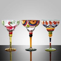 [HOT W] Creative Margarita แก้วไวน์แชมเปญขลุ่ยค็อกเทลที่มีสีสันแก้ว Goblet Leadfree ถ้วยแก้ว Home Bar งานแต่งงาน Drinkware