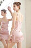 [COD] pajamas womens spring private room eyelashes lace V-neck suspenders nightdress backless girl