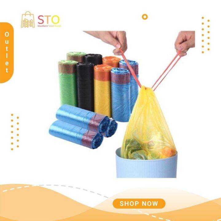 Sto [15pcs Roll] Plastic Disposable Trash Bags On Rolls For Kitchen 