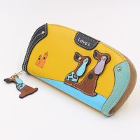 Fashion Cartoon Dog Women Wallet Wrist Handle Phone Case Long Section Money Pocket Pouch Handbag Womens Purse Card Holder