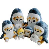 13 ซม.น่ารัก Shark Cat กุ้งทอด Cat ตุ๊กตาตุ๊กตาจี้ตุ๊กตาห้องสวยงามกระเป๋ารถตกแต่งจี้คริสต์มาสของขว...