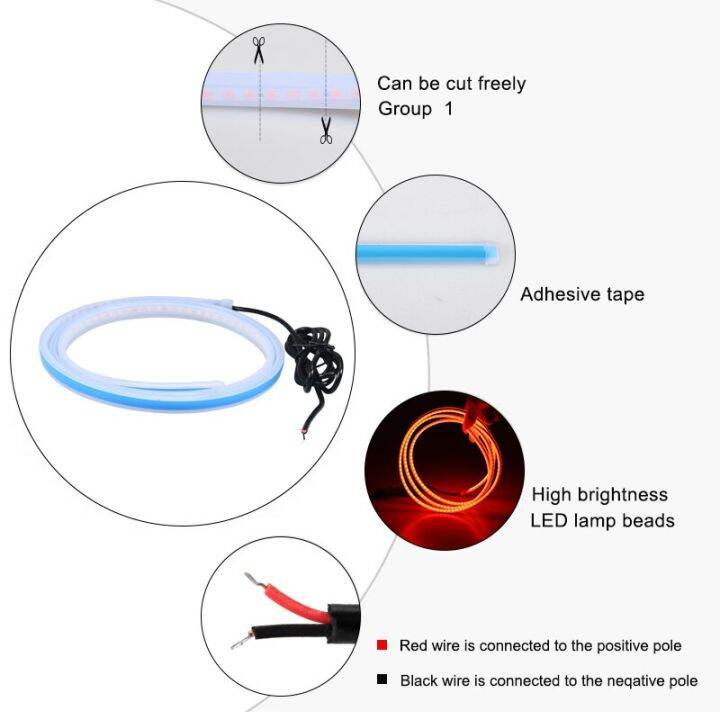 หลอดไฟ-led-ติดฝากระโปรงหน้ารถยนต์-แถบ-lght-กันน้ำได้ไฟการตกแต่งภายนอกอัตโนมัติใช้ได้ทั่วไป12v-โคมไฟแวดล้อม