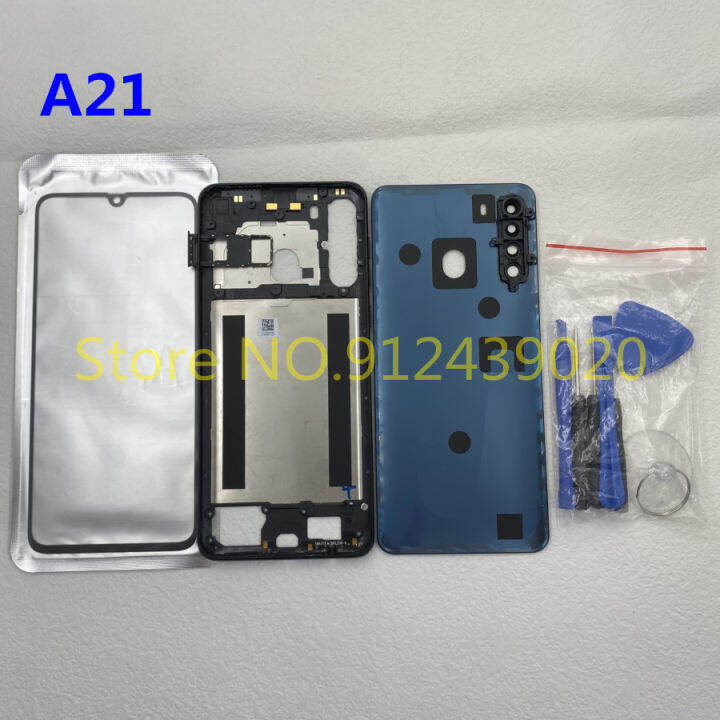 perumahan-penuh-bateri-pintu-depan-skrin-kaca-bingkai-tengah-lengkap-belakang-untuk-alat-penggantian-samsung-galaxy-a21-a215