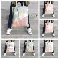 【jw】✎  Canvas shoulder bag organization storage Handbags cosmetics travel Womens Shopping Fabric pouch nordic boho Customizable