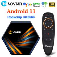 VONTAR KK MAX กล่องทีวี11 8GB แรม64GB 4GB 4GB RK3566 32GB Wifi 4K 8K ผู้ช่วย Google Youtube ชุดกล่องสมาร์ททีวี Top Box Uso70d